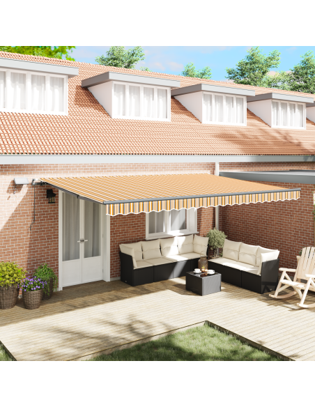 Tenda retrattile Multicolore 500 × 350 cm Tessuto e Alluminio