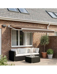 Tenda retrattile manuale con LED Tortora