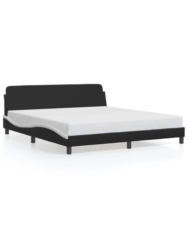Struttura letto Dover in Similpelle Bianca e Nera 180x200 cm