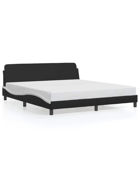 Struttura letto Dover in Similpelle Bianca e Nera 180x200 cm