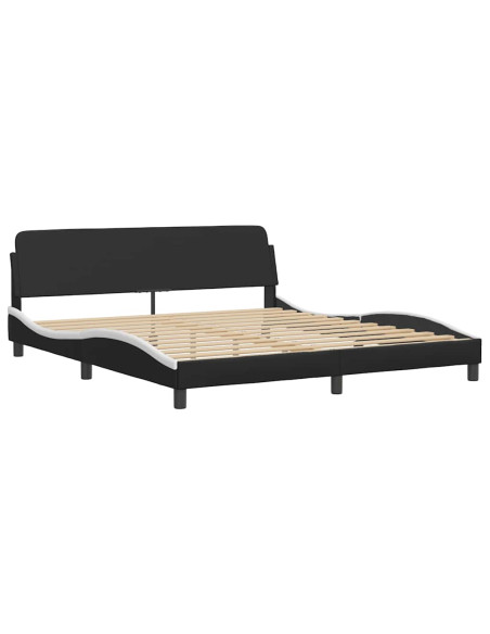Struttura letto Dover in Similpelle Bianca e Nera 180x200 cm