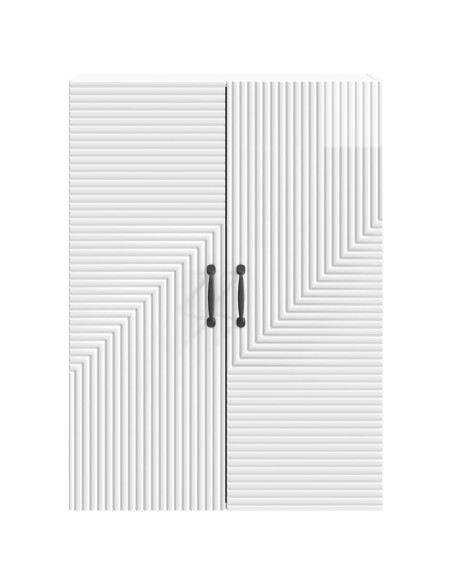 Mobiletto a muro Bianco Lucido 66 x 34,5 x 90 cm