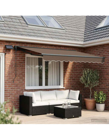 Cornice per Tenda Manuale con LED Tortora 3,5 x 2,5 m