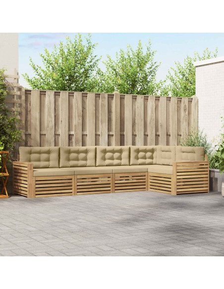 Set di divani da esterno 5 pcs Bianco e Beige