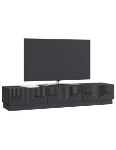 Mobile TV Nero 147 x 34,5 x 27 cm Legno ingegnerizzato 2