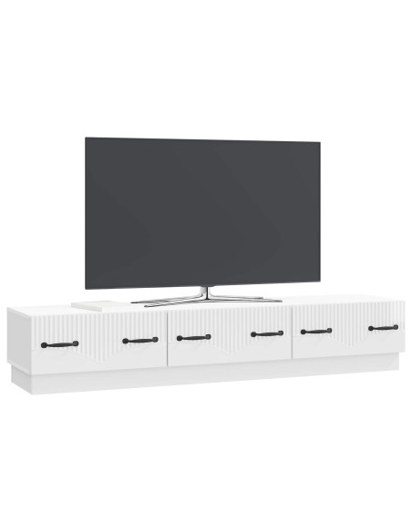 Mobile TV Bianco Lucido 147 x 34,5 x 27 cm Legno ingegnerizzato
