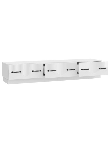 Mobile TV Bianco Lucido 147 x 34,5 x 27 cm Legno ingegnerizzato