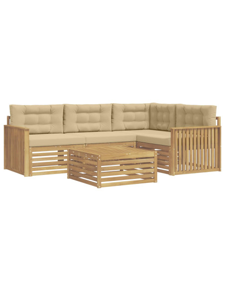 Set di divani da esterno 5 pcs Bianco e Beige 79 x 79 x 37 cm