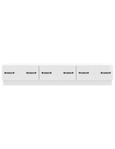 Mobile TV Bianco Lucido 147 x 34,5 x 27 cm Legno ingegnerizzato