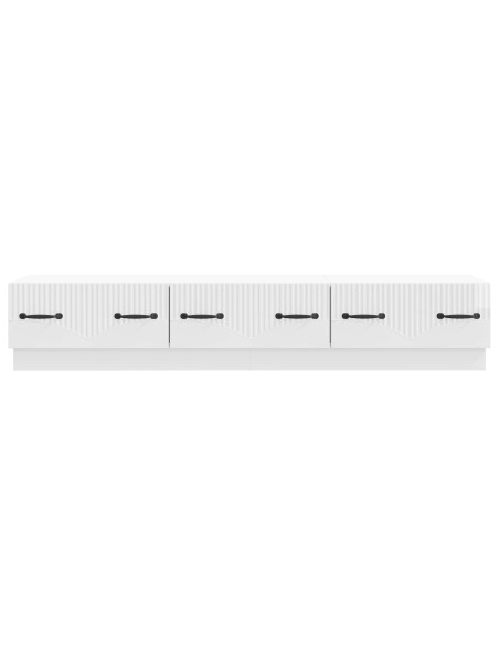 Mobile TV Bianco Lucido 147 x 34,5 x 27 cm Legno ingegnerizzato