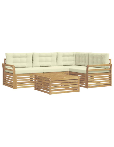 Set di divani da esterno 5 pcs Bianco e Crema 79 x 79 x 37 cm