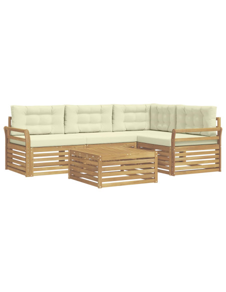 Set di divani da esterno 5 pcs Bianco e Crema 79 x 79 x 37 cm