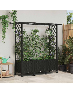 Letto Rialzato con Griglia e Tetto Nero 162,5 x 40 x 142 cm PP