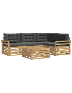 Set di divani da esterno 5 pcs Bianco e Antracite 2