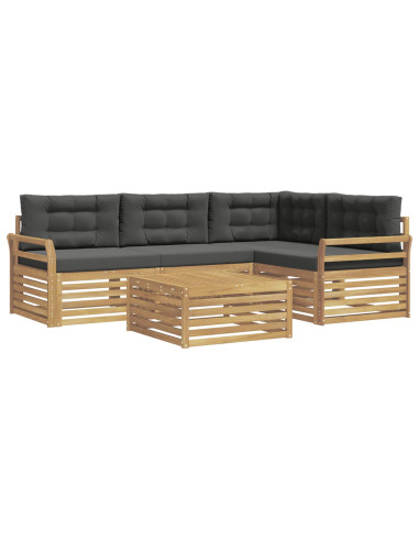 Set di divani da esterno 5 pcs Bianco e Antracite