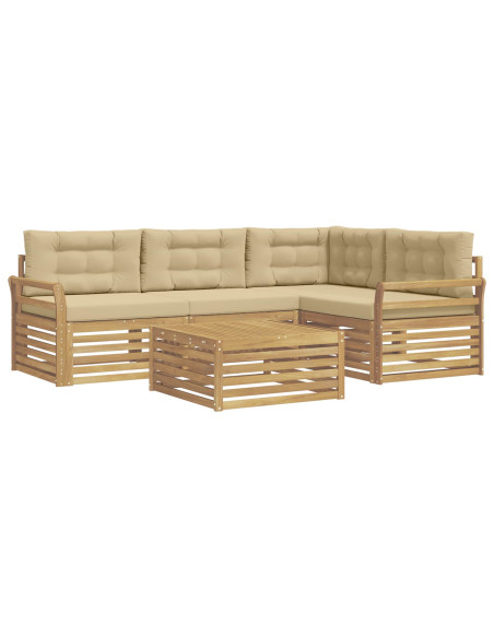 Set di divani da esterno 5 pcs Bianco e Beige 79 x 79 x 37 cm