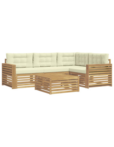 Set di divani da esterno 5 pcs Bianco e Crema 79 x 79 x 37 cm