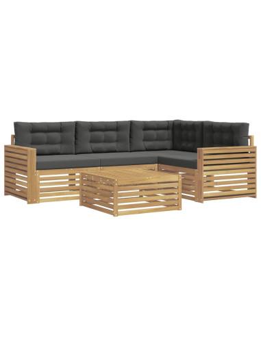 Set di divani da esterno 5 pcs Bianco e Antracite