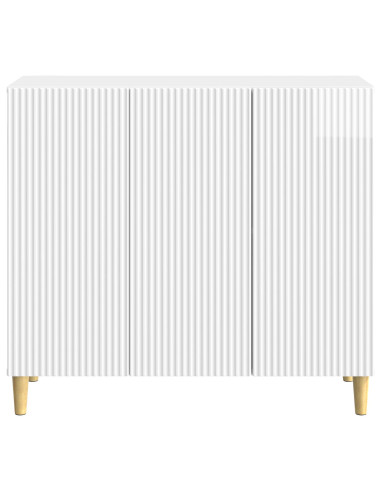 Credenza Bianco Lucido 89 x 34,5 x 80 cm Legno ingegnerizzato