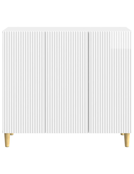 Credenza Bianco Lucido 89 x 34,5 x 80 cm Legno ingegnerizzato
