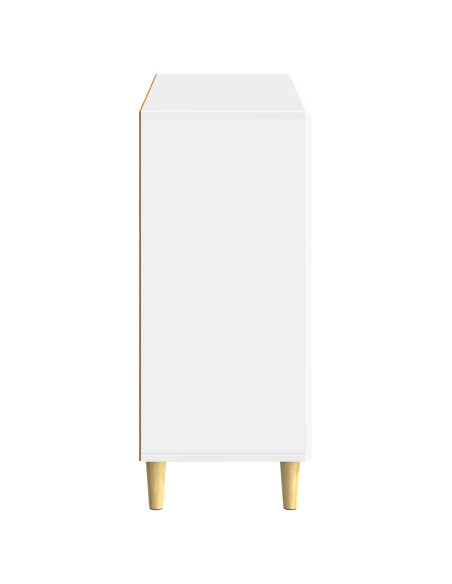 Credenza Bianco Lucido 89 x 34,5 x 80 cm Legno ingegnerizzato
