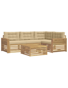 Set di divani da esterno 5 pcs Bianco e Beige 79 x 79 x 37 cm 2