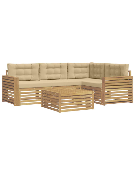 Set di divani da esterno 5 pcs Bianco e Beige 79 x 79 x 37 cm