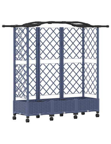 Letto Rialzato con Griglia e Tetto Grigio 163 x 40 x 129 cm PP
