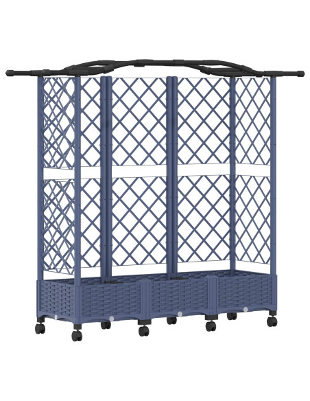 Letto Rialzato con Griglia e Tetto Grigio 163 x 40 x 129 cm PP