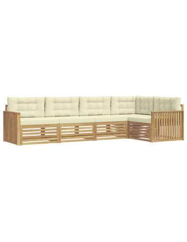Set di divani da esterno 5 pcs Bianco e Crema