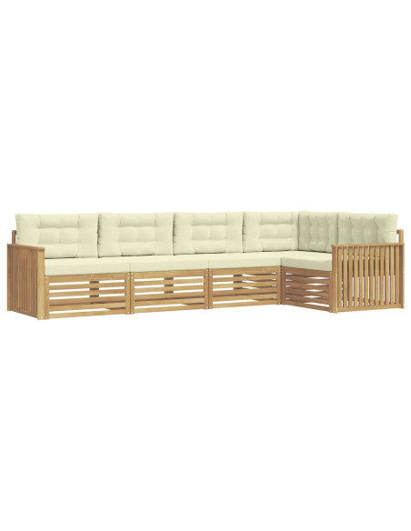 Set di divani da esterno 5 pcs Bianco e Crema