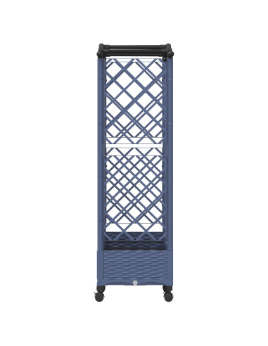 Letto Rialzato con Griglia e Tetto Grigio 163 x 40 x 129 cm PP