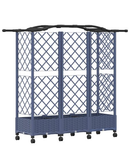 Letto Rialzato con Griglia e Tetto Grigio 163 x 40 x 129 cm PP
