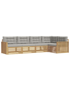 Set di divani da esterno 5 pcs Bianco e Grigio Chiaro 2