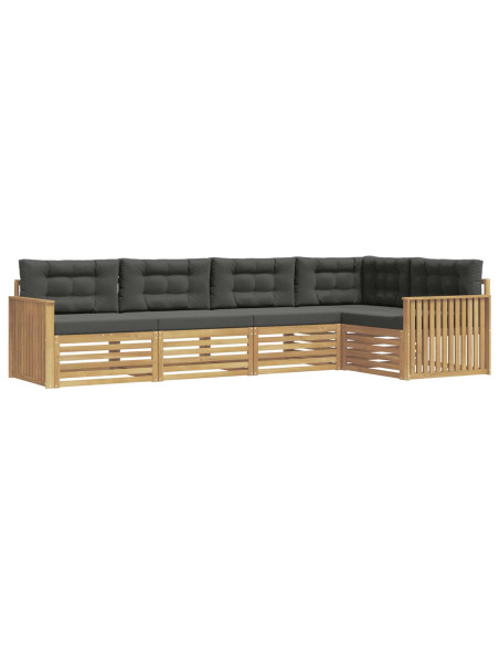 Set di divani da esterno 5 pcs Bianco e Antracite