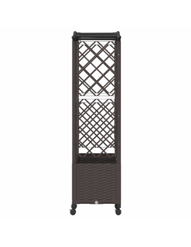Letto Rialzato con Griglia e Tetto Marrone 163 x 40 x 144 cm PP