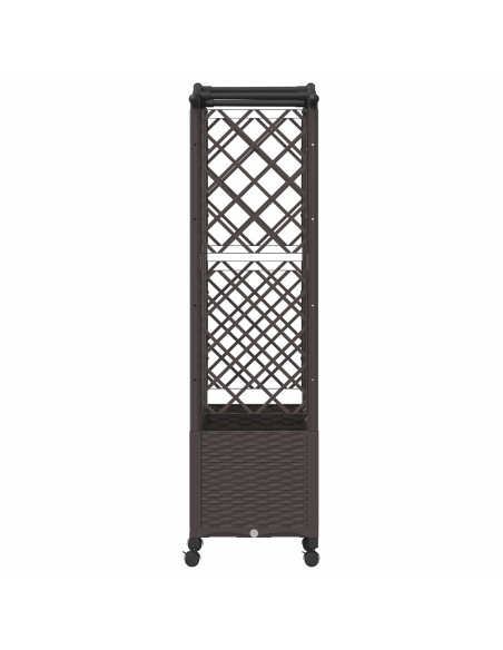 Letto Rialzato con Griglia e Tetto Marrone 163 x 40 x 144 cm PP