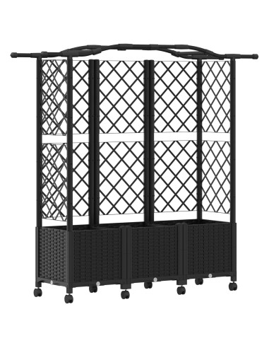 Letto Rialzato con Griglia e Tetto Nero 163 x 40 x 144 cm PP