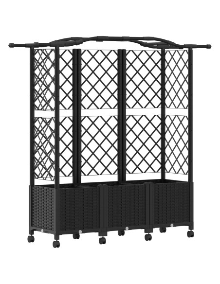 Letto Rialzato con Griglia e Tetto Nero 163 x 40 x 144 cm PP