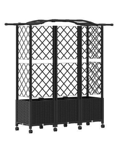 Letto Rialzato con Griglia e Tetto Nero 163 x 40 x 144 cm PP