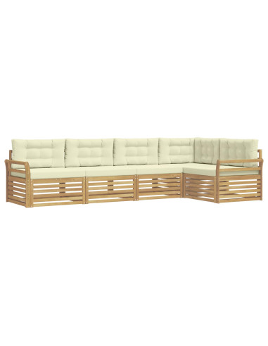 Set di divani da esterno 5 pcs Bianco e Crema