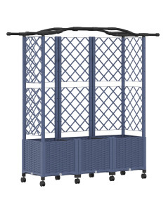 Letto Rialzato con Griglia e Tetto Grigio 163 x 40 x 144 cm PP 2