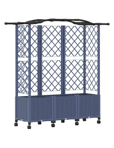 Letto Rialzato con Griglia e Tetto Grigio 163 x 40 x 144 cm PP