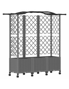 Letto Rialzato con Griglia e Tetto Grigio Chiaro PP 2
