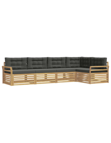 Set di divani da esterno 5 pcs Bianco e Antracite