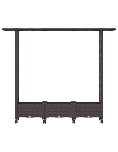 Letto Rialzato con Griglia e Tetto Marrone 164 x 40 x 127 cm PP