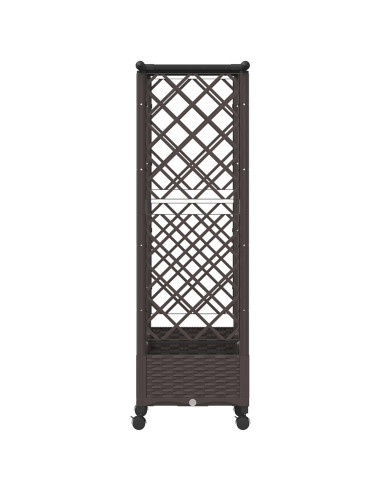 Letto Rialzato con Griglia e Tetto Marrone 164 x 40 x 127 cm PP