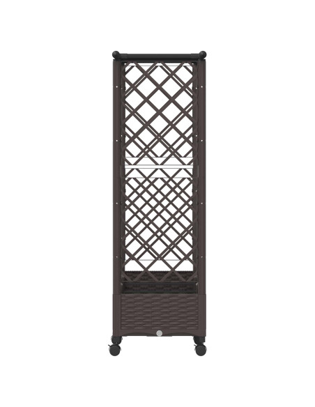 Letto Rialzato con Griglia e Tetto Marrone 164 x 40 x 127 cm PP