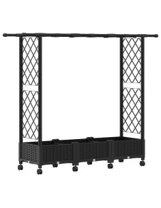 Letto Rialzato con Griglia e Tetto Nero 164 x 40 x 127 cm PP 2