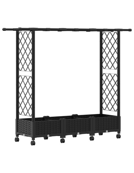 Letto Rialzato con Griglia e Tetto Nero 164 x 40 x 127 cm PP